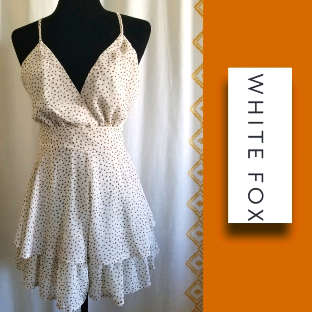 NWT White Fox/ Dot Print Lined Romper.Large
